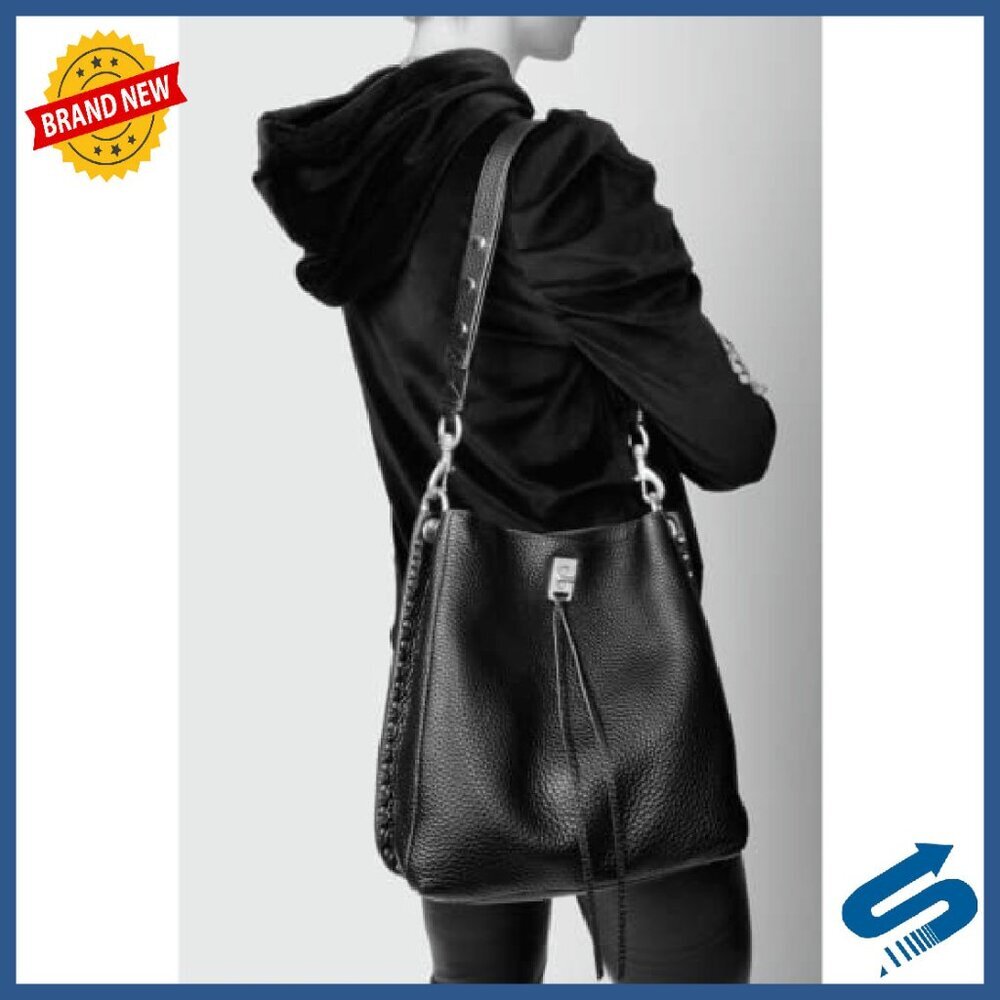 Small Genuine Leather Shoulder Bag with Twist Lock Closure - Picture 6 of 7